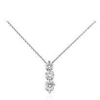 Diamond Three-Stone Necklaces